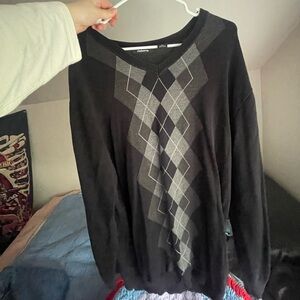 vintage loose argyle sweater